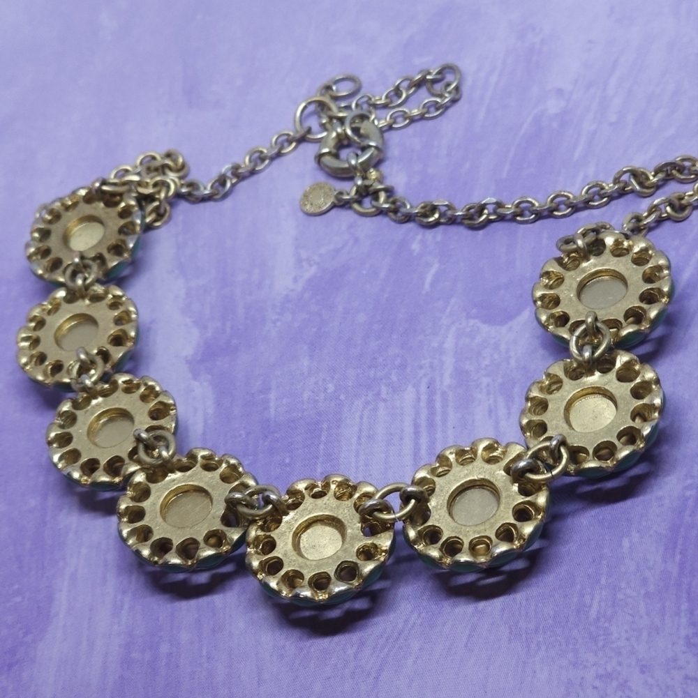 J Crew Lime Green Enamel Cupcake Style Statment Necklace - Picture 7 of 8